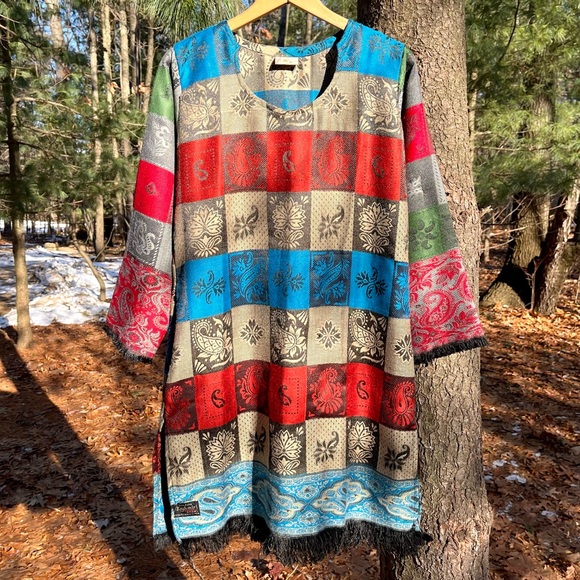 Krishaa Dresses & Skirts - 90s Krishaa Indian Kashmiri Tunic Dress Size XL